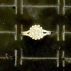 Sun Motif Silver Ring